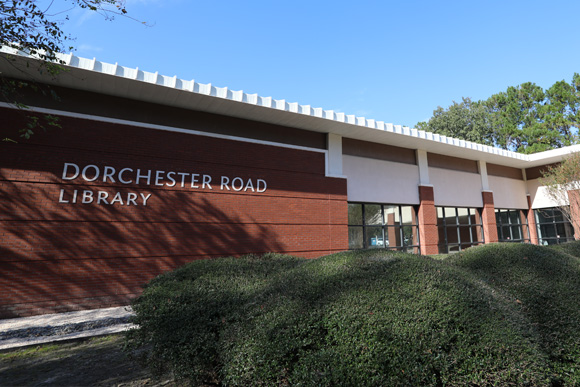 Tables inside the Dorchester Road library.