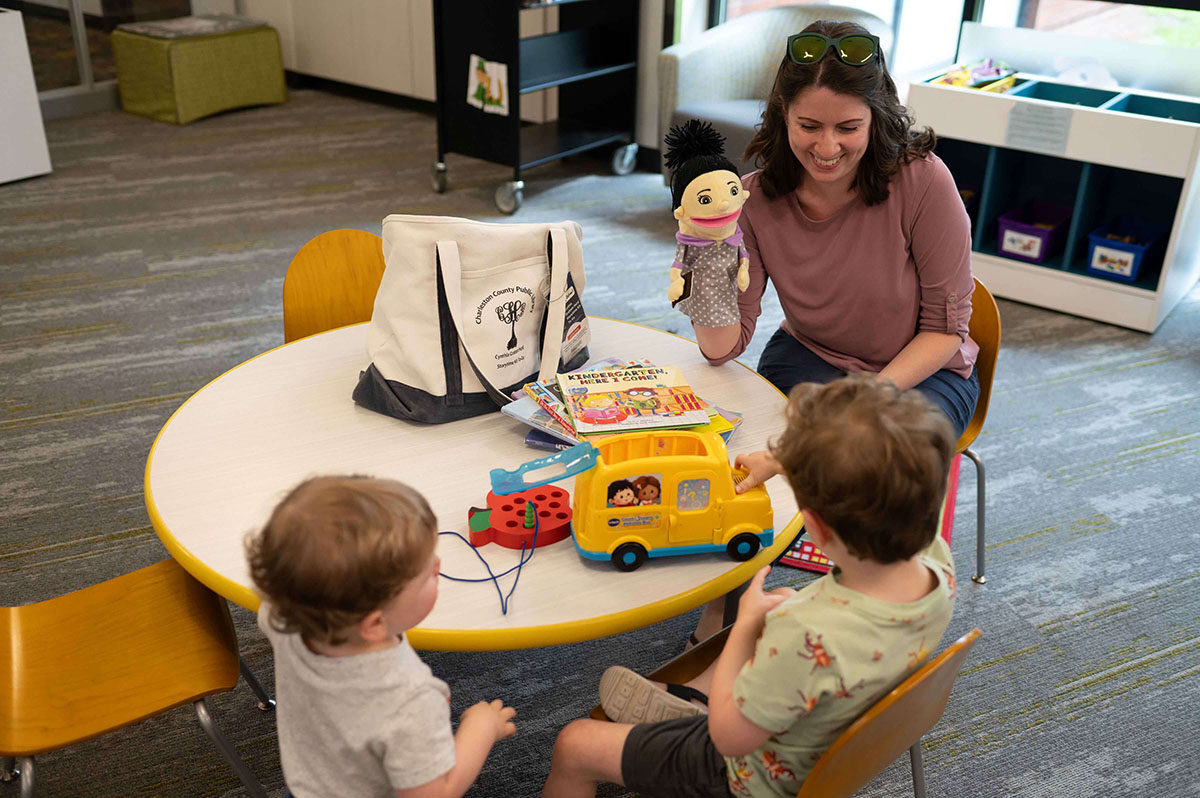Kids reading at Storytime