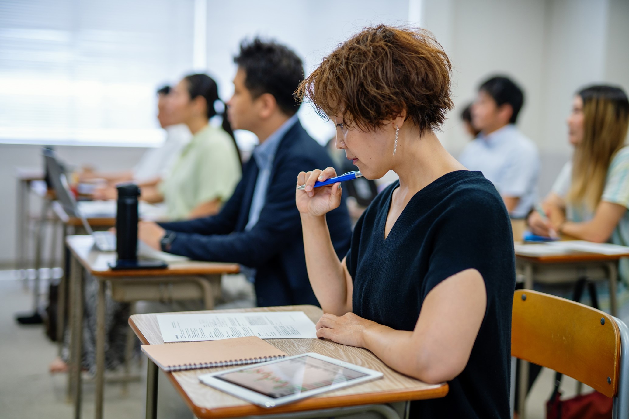 classroom of adult learners