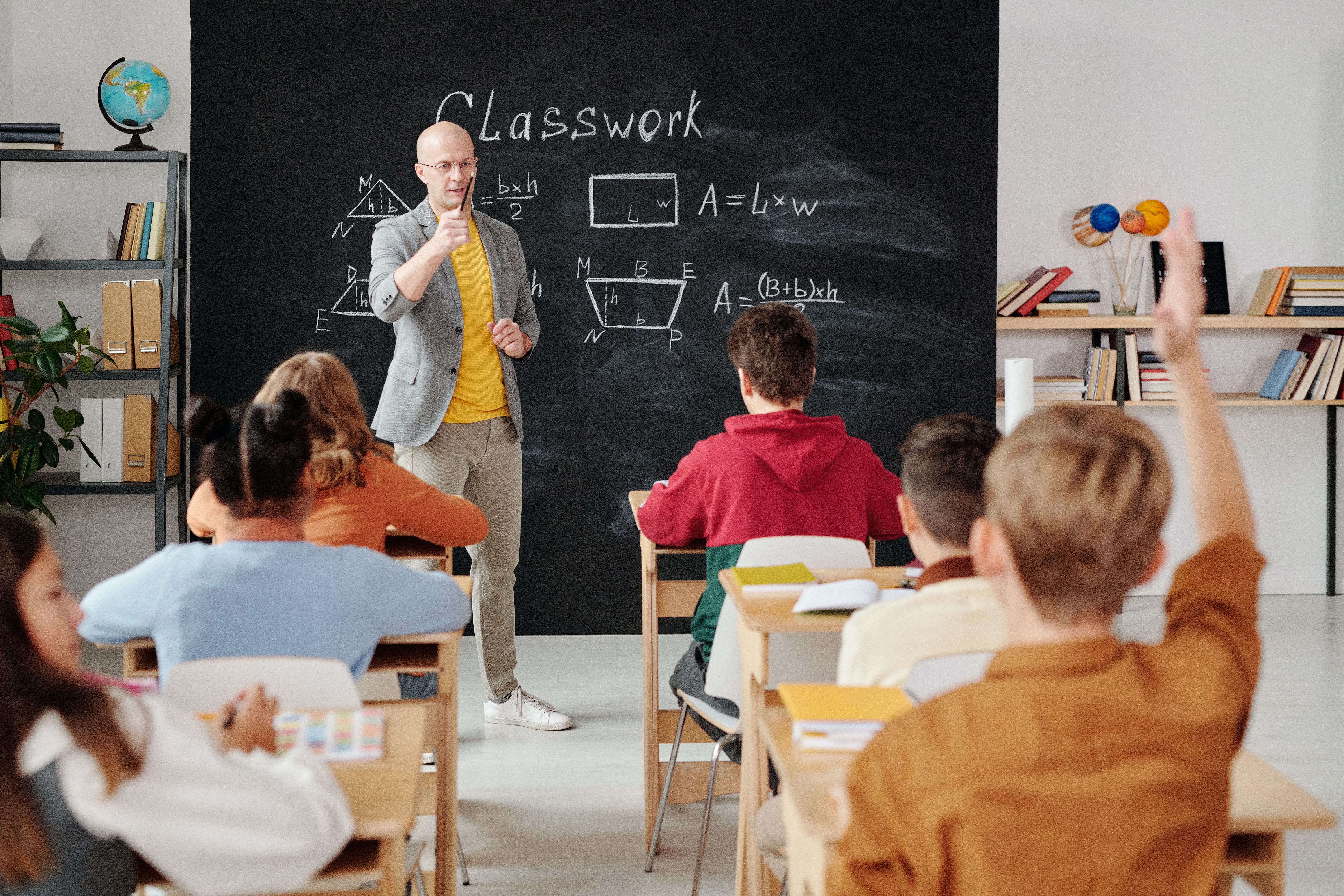 teacher at front of classroom